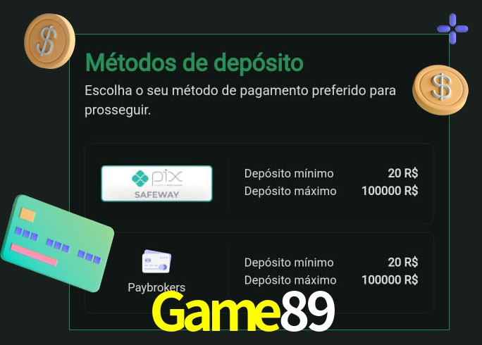 O cassino Game89 oferece uma grande variedade de métodos de pagamento
